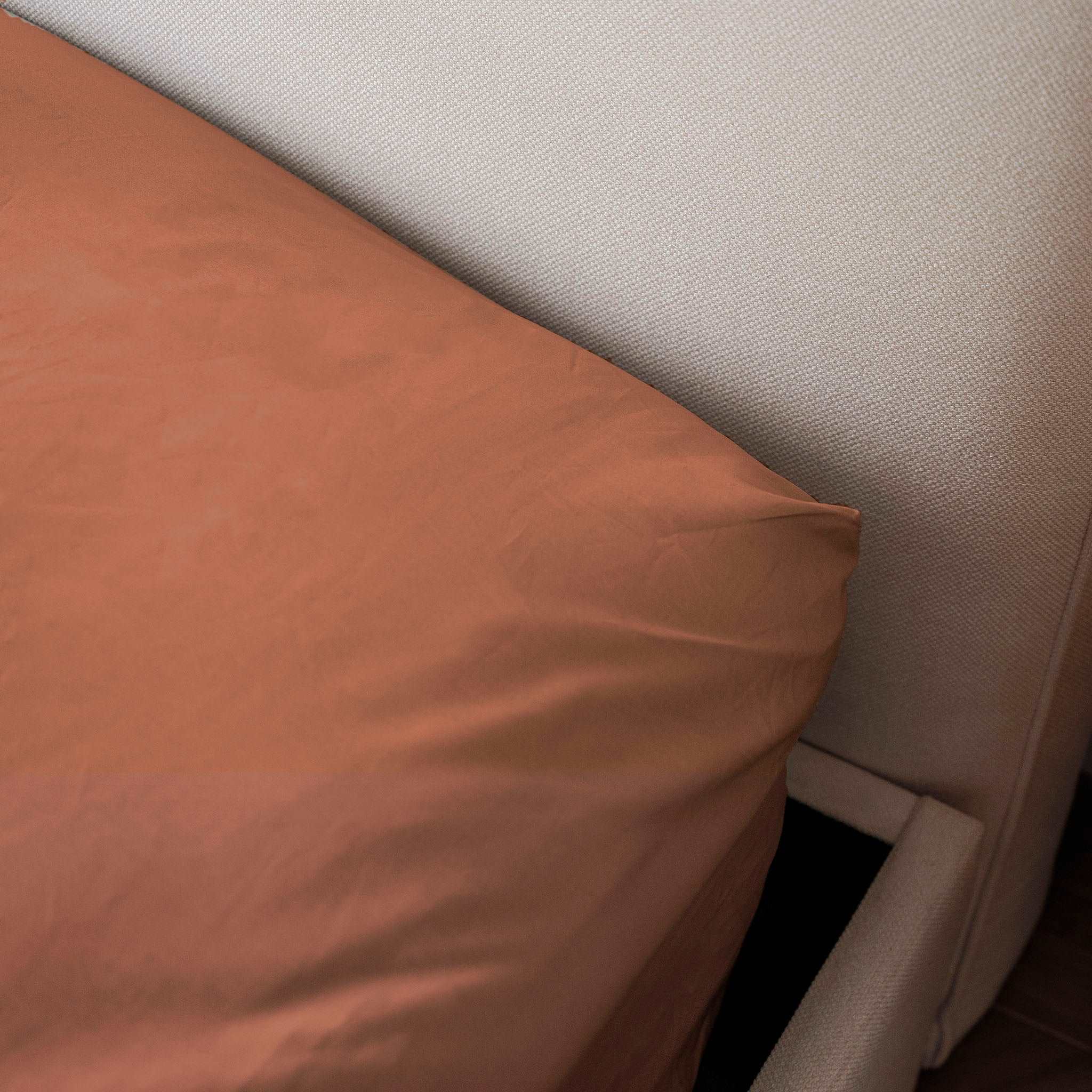 Parure de lit percale de coton - Terracotta