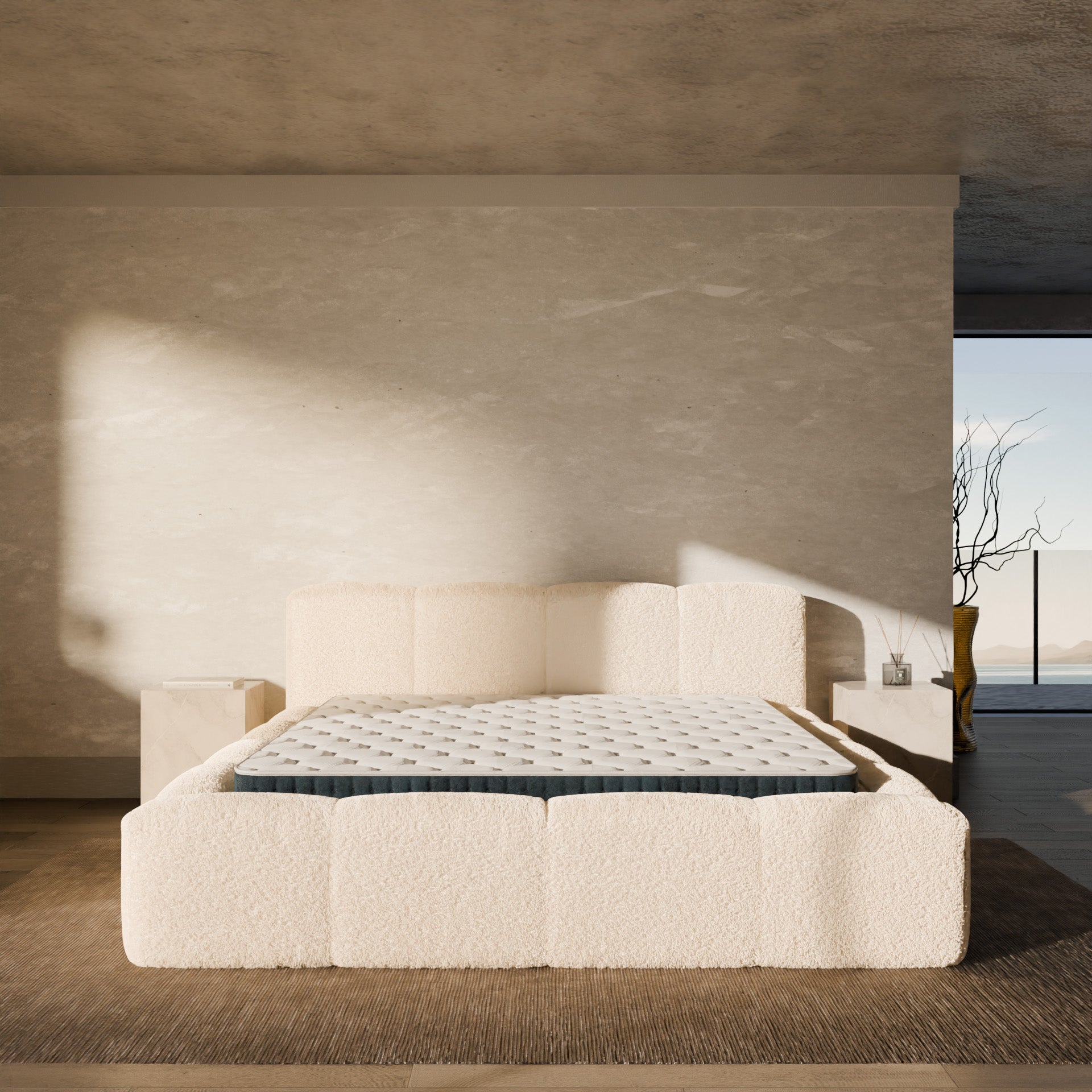 Ensemble lit coffre Equinox et matelas à mémoire de forme Jade - 26cm