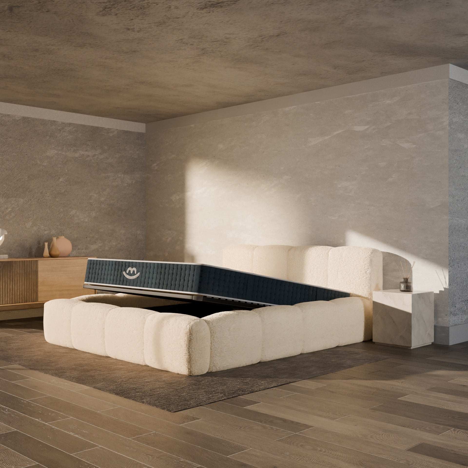 Ensemble lit coffre Equinox et matelas à mémoire de forme Jade - 26cm