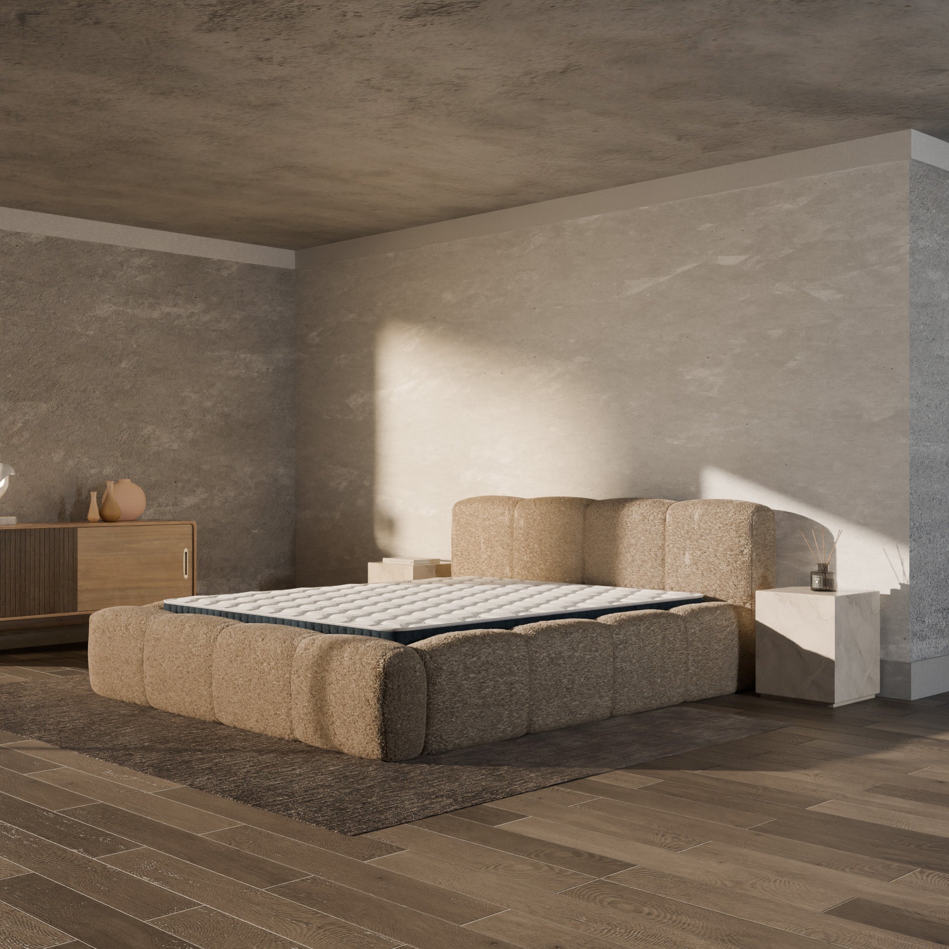 Ensemble lit coffre Equinox et matelas à mémoire de forme Jade - 26cm