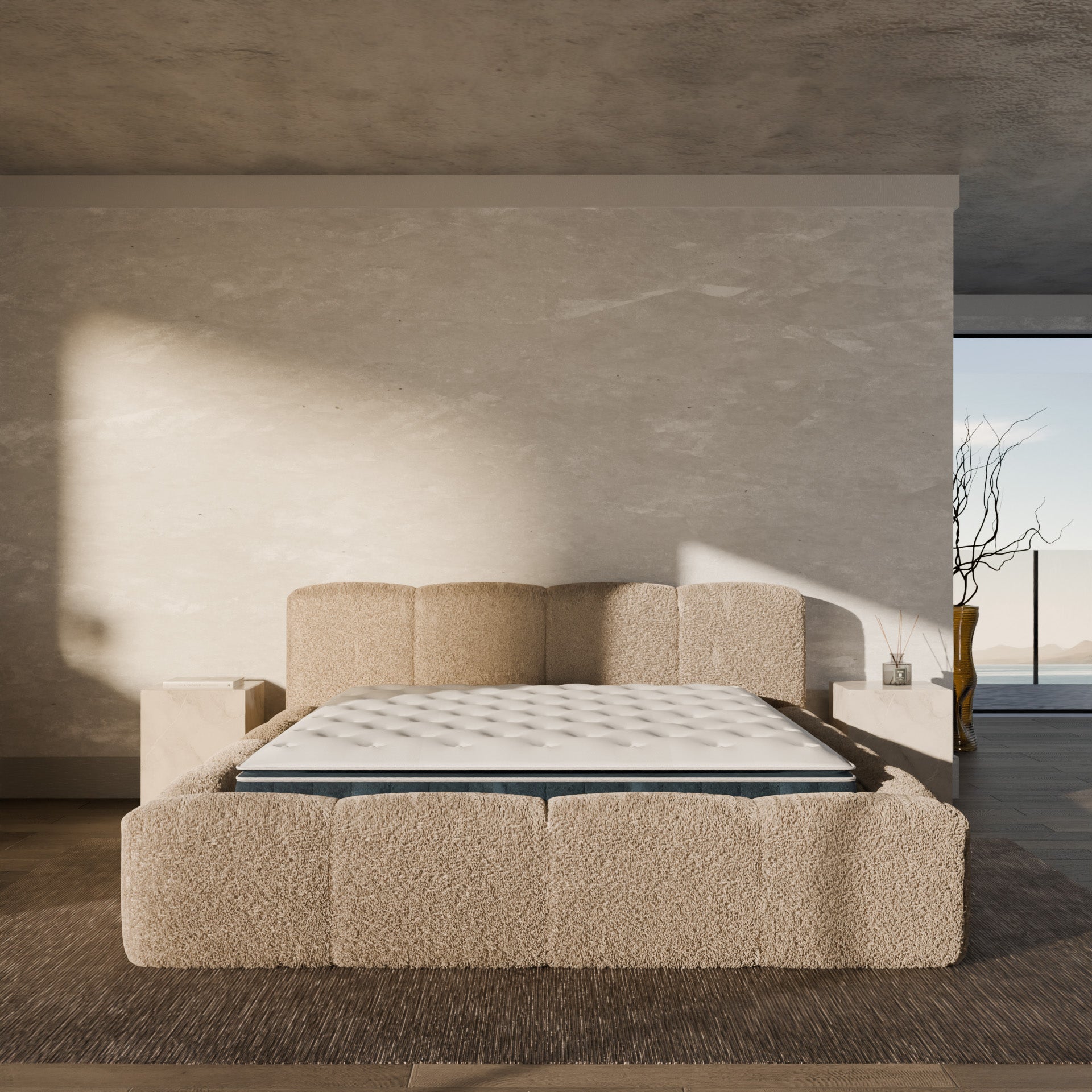 Ensemble lit coffre Equinox et matelas à mémoire de forme Victoria - 30cm
