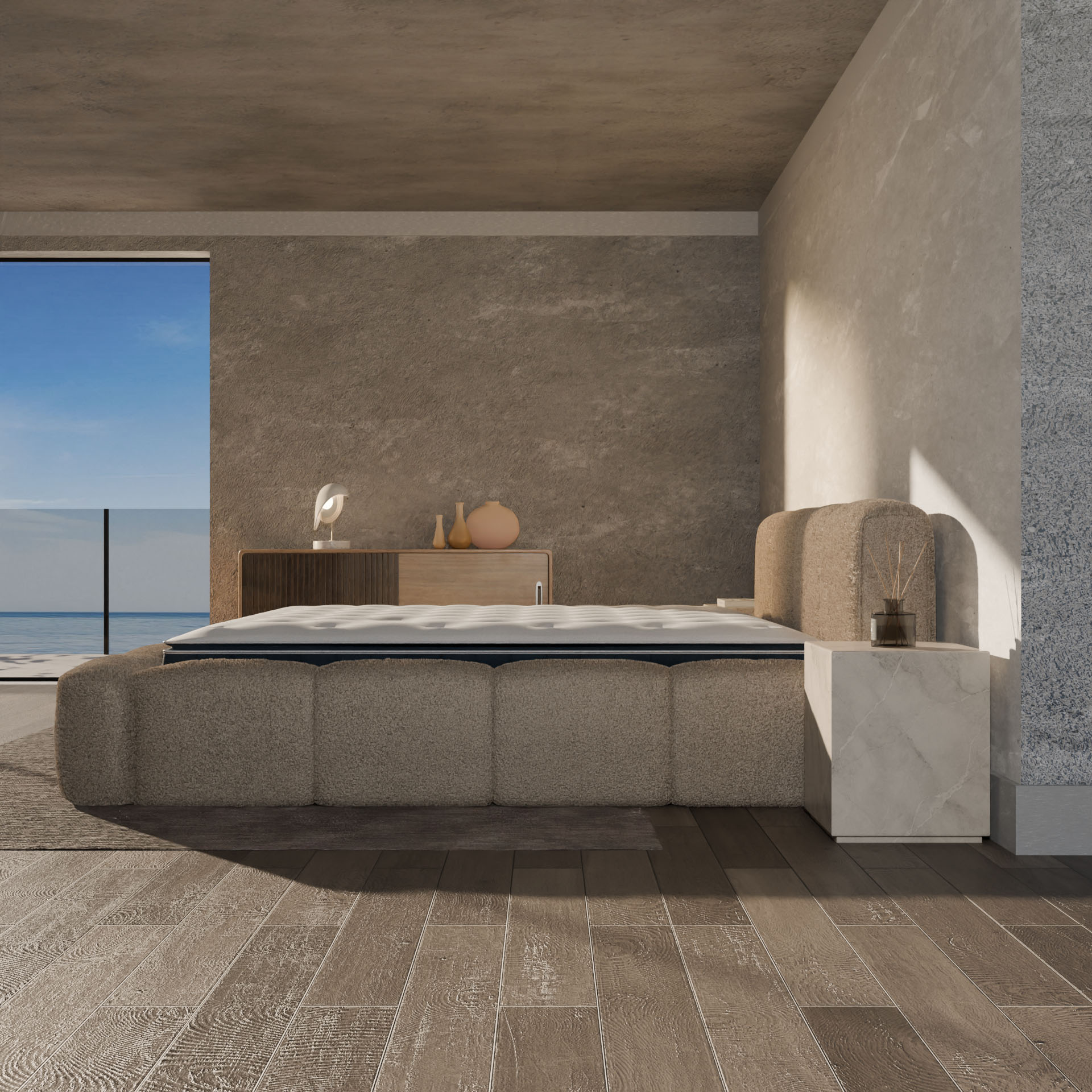 Ensemble lit coffre Equinox et matelas à mémoire de forme Victoria - 30cm