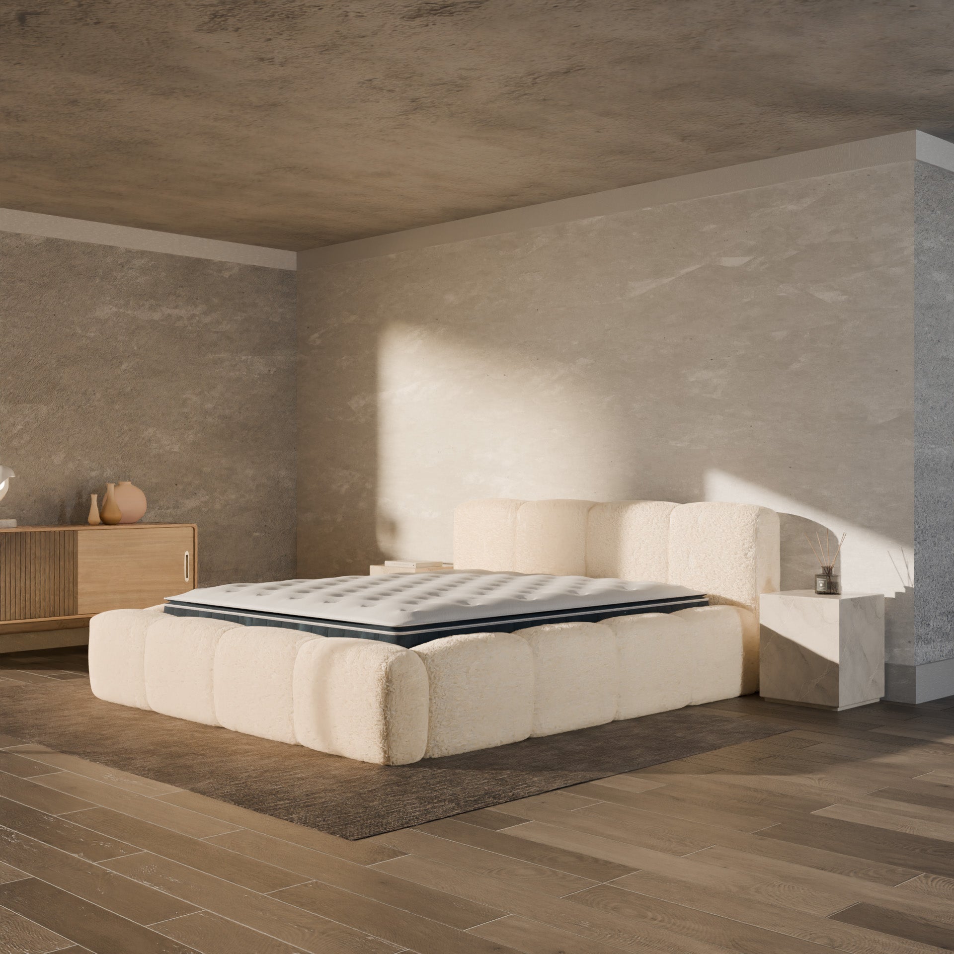 Ensemble lit coffre Equinox et matelas à mémoire de forme Victoria - 30cm
