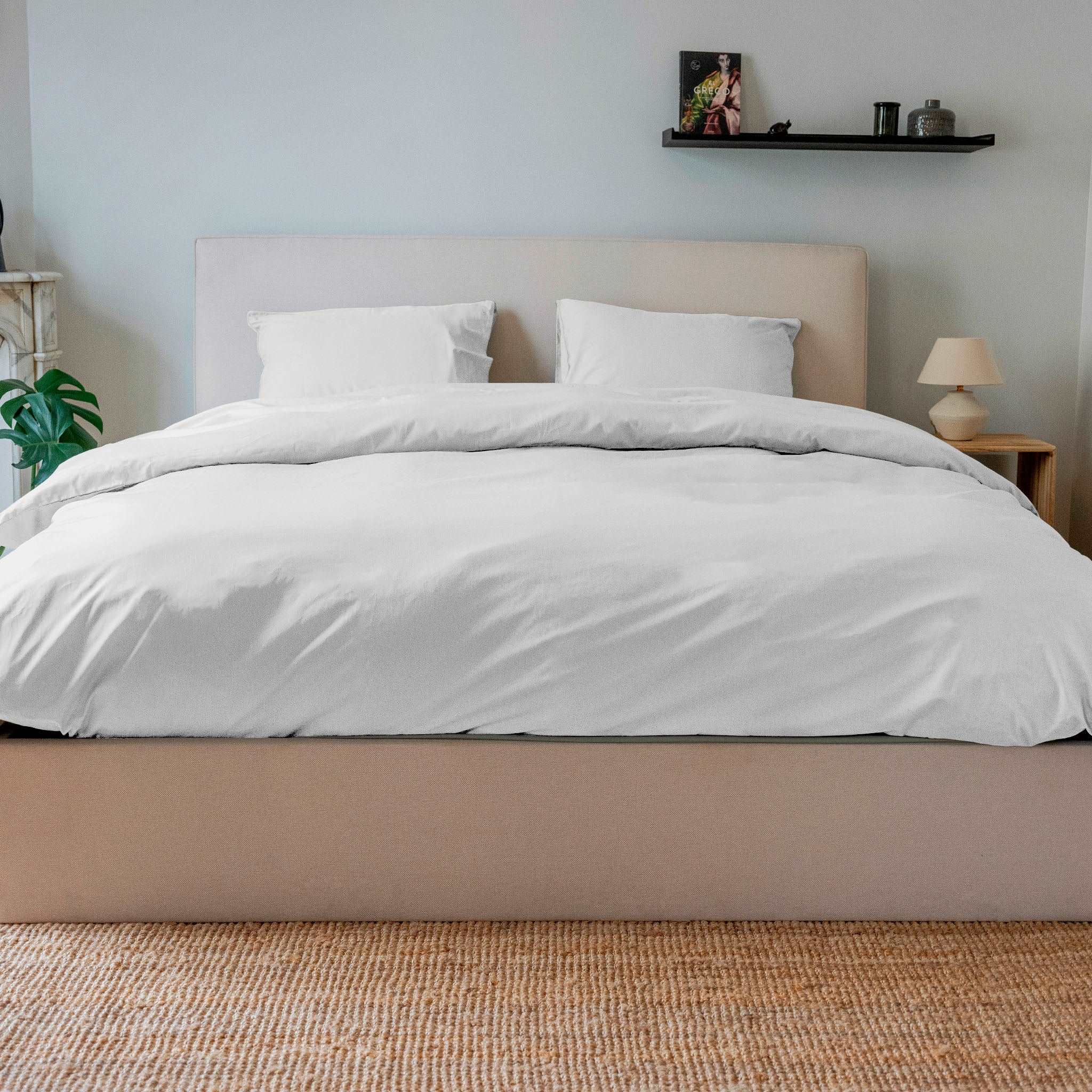 Parure de lit percale de coton - Blanc
