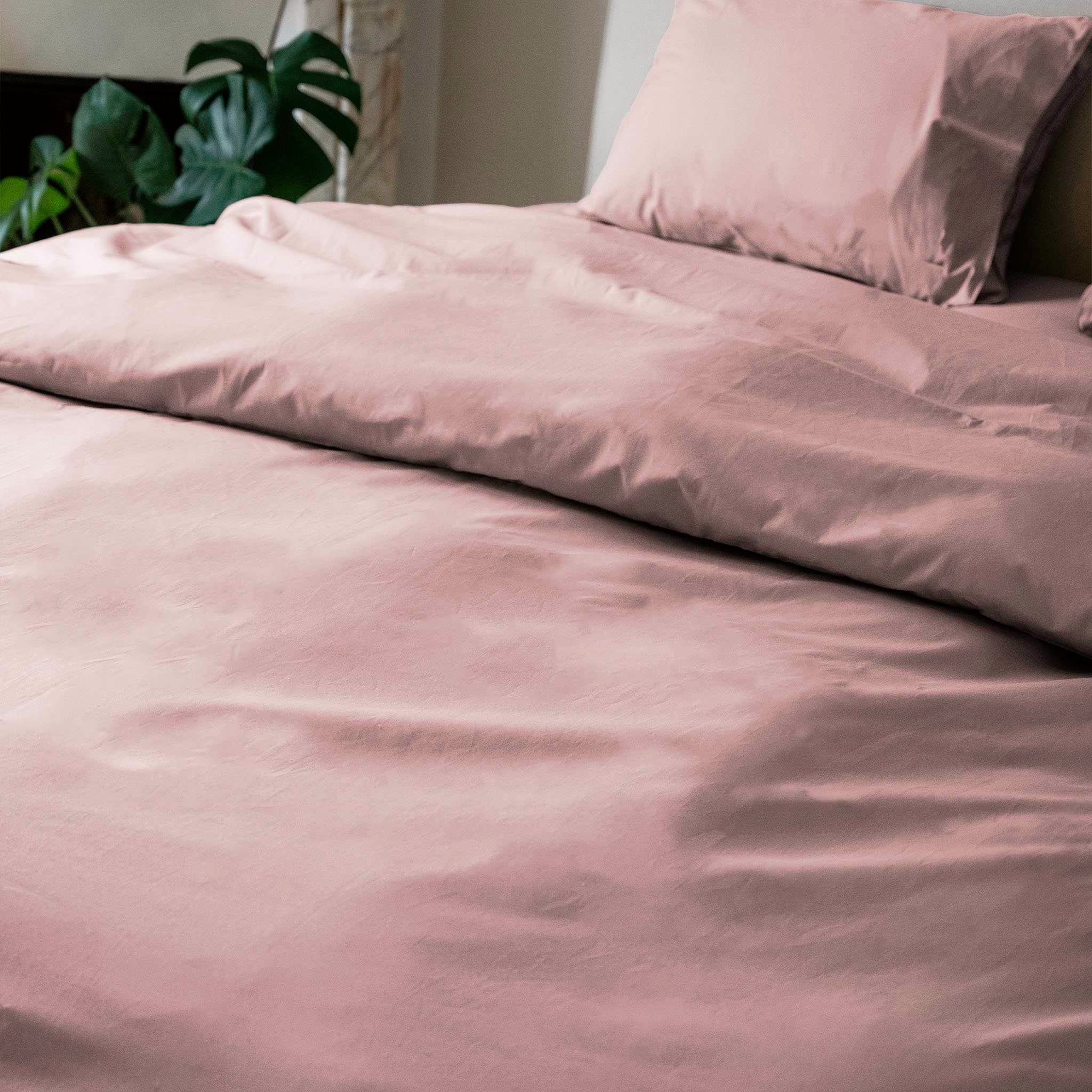 Parure de lit percale de coton - Rose