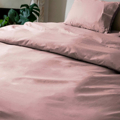 Parure de lit percale de coton - Rose