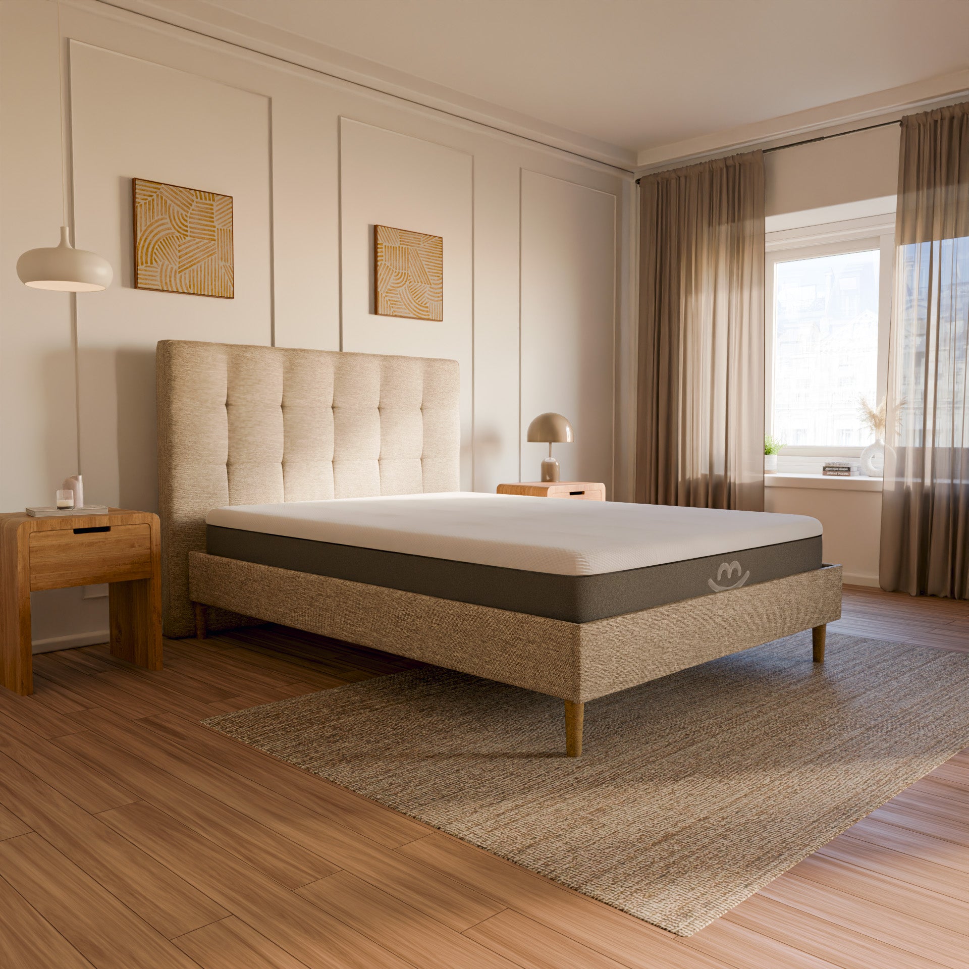 Ensemble lit et matelas latex et mousse Gaia - 25cm