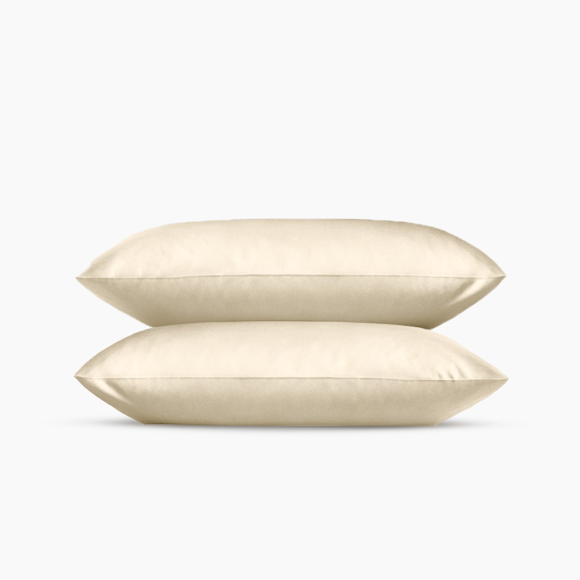 Taie d'oreiller satin de coton x2 - Beige