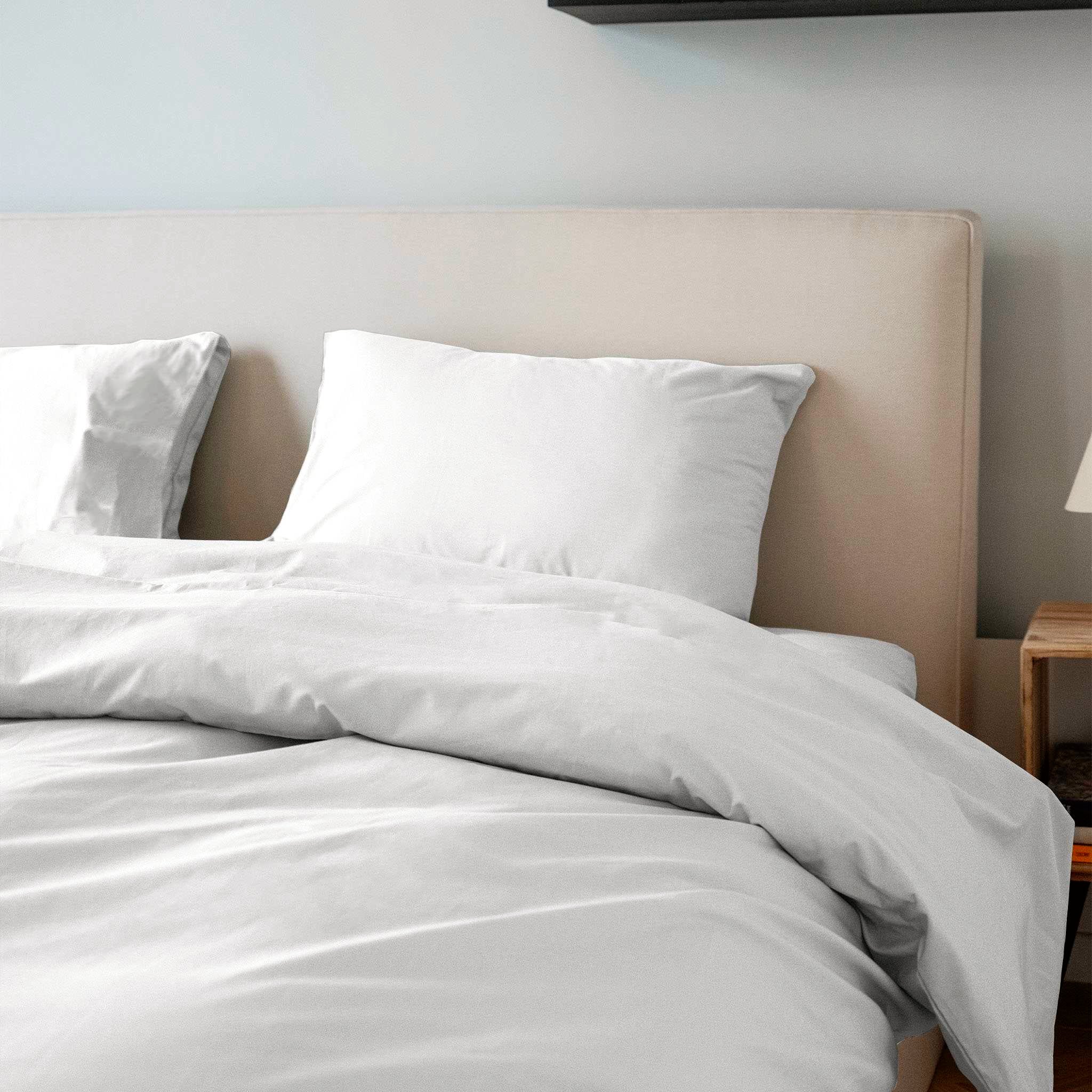 Parure de lit percale de coton - Blanc